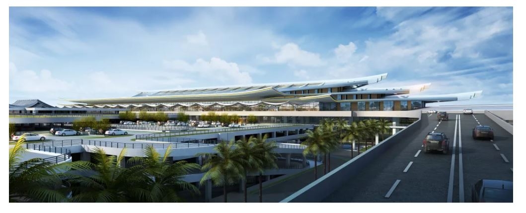 车辆进出机场效果图（最终以实际建成效果为准）